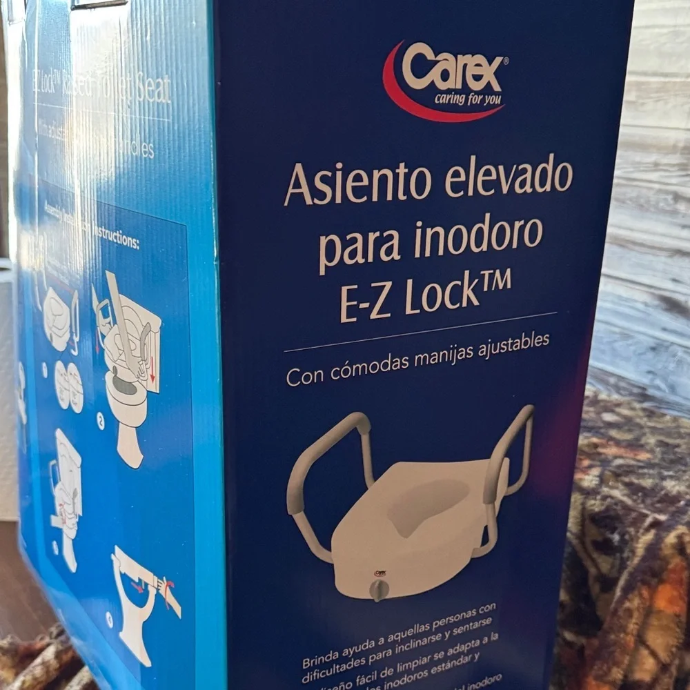 E-Z Lock Raised Toilet Seat with Handles - White